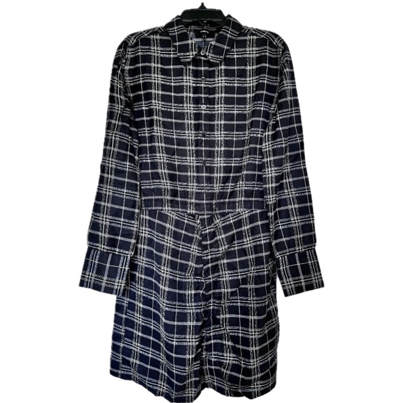 THEORY Plaid Silk Blend Mini Dress size S - Picture 1 of 6